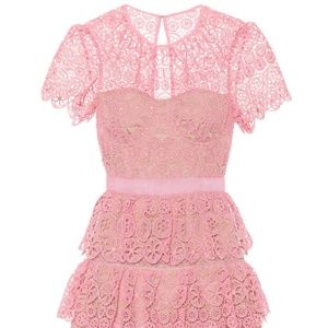 SELF-PORTRAIT Floral lace minidress